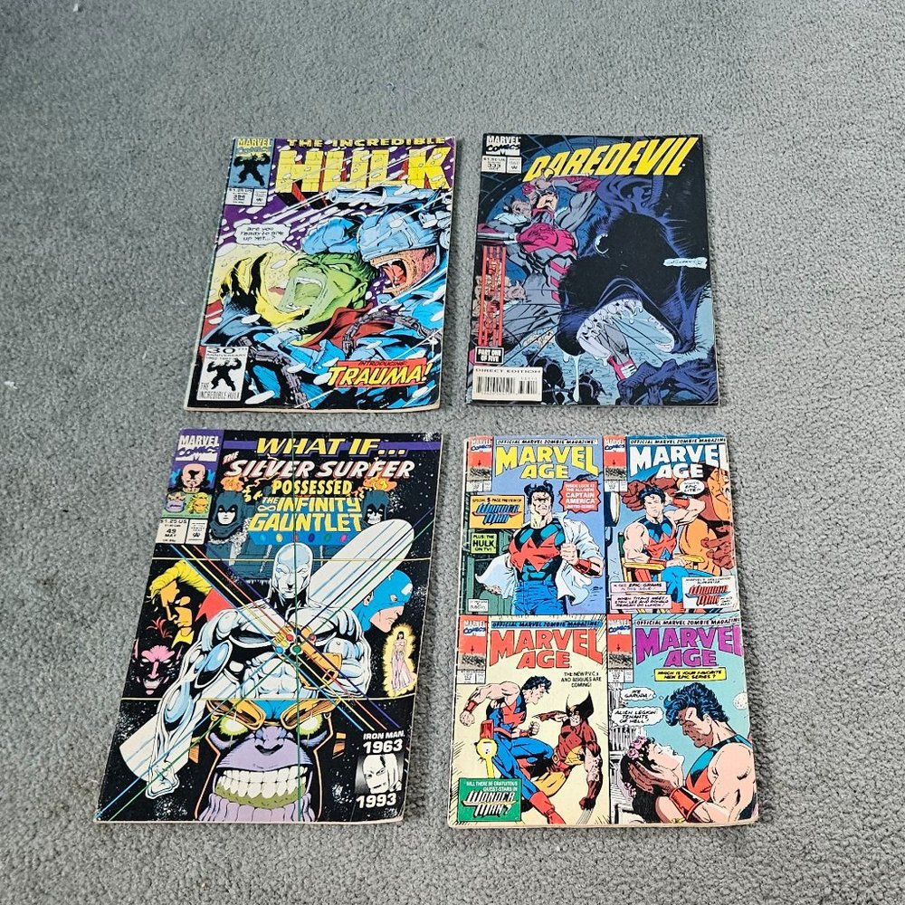 "Silver Surfer, Marvel Age, Daredevil, The Incredible Hulk" Marvel Comic Set